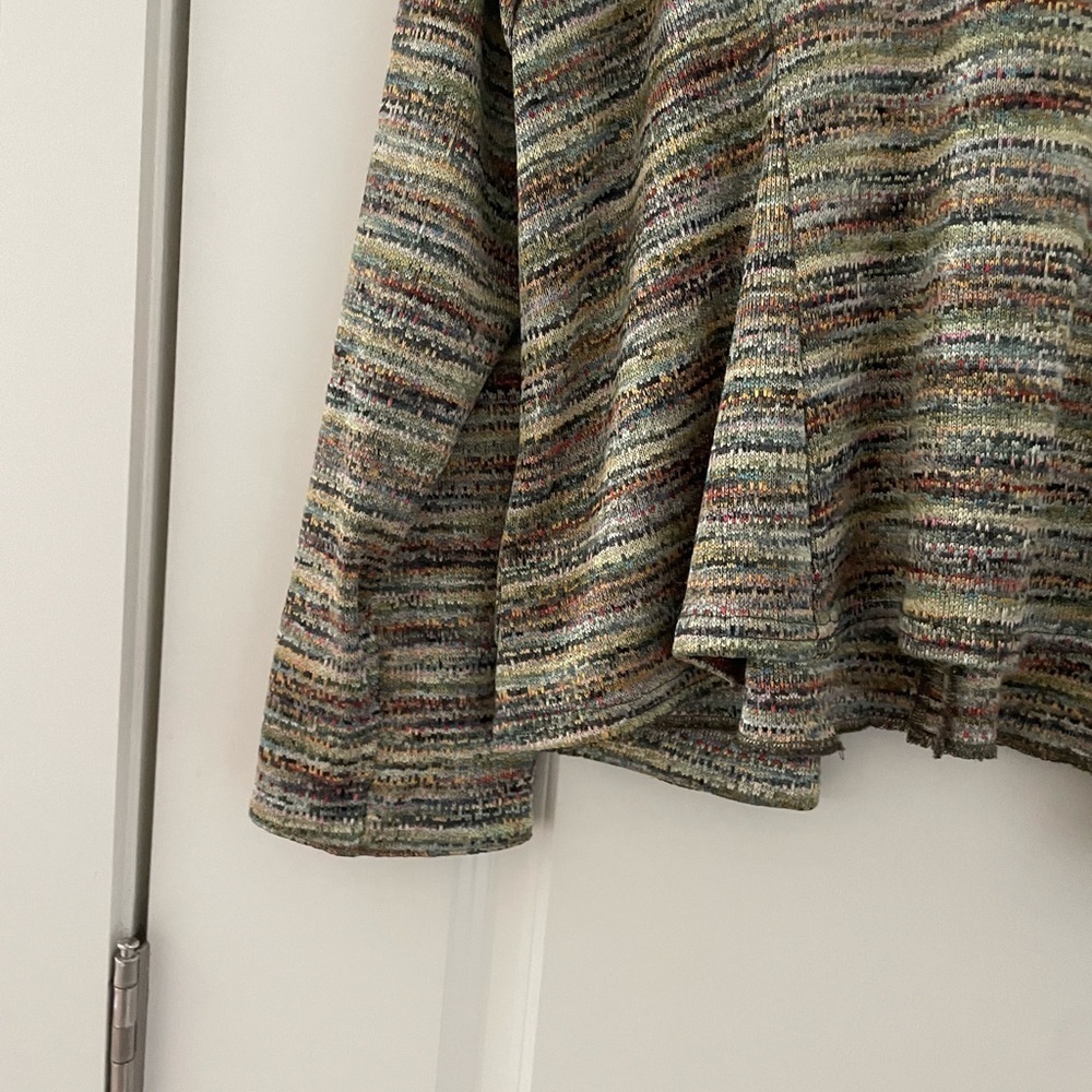 Linda Lundstrom Muticolored Rainbow Knit Jacket Sweater Set Lagenlook - Picture 7 of 9